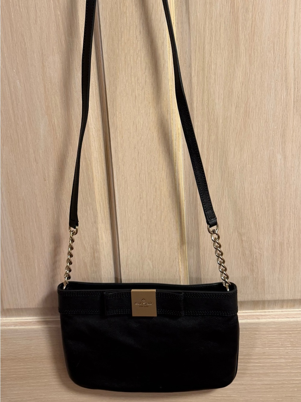 kate spade Black Crossbody with Gold Chain Detail